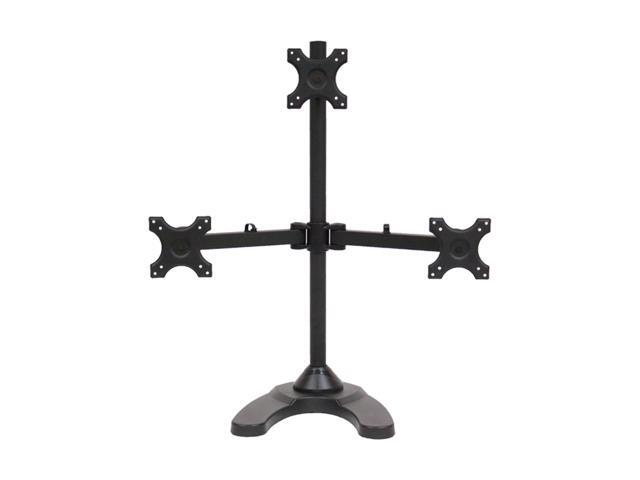NavePoint Triple LCD Monitor Desk Stand/Mount Free Standing Adjustable 3 Screens upto 24-Inches Black