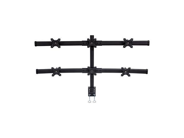 NavePoint Hex LCD Monitor Curved Mount Stand C-Clamp Adjustable Holds 6 Monitors Up To 26-Inches Black