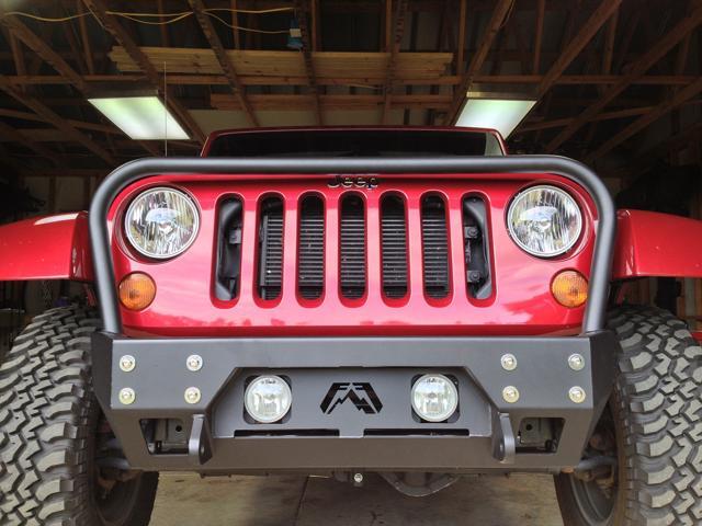 Fab Fours JK07-B1856-1 FMJ Stubby Winch Front Bumper Fits 07-18 Wrangler (JK)