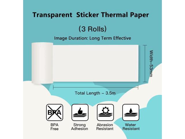 53mm Transparent Sticker Thermal Paper For M02 Series/ M03/ M03AS