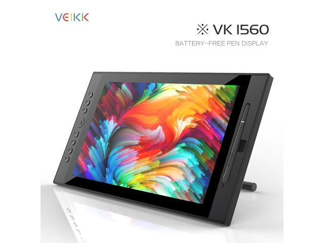 VEIKK VK1560 Drawing Monitor 156 inch Full HD IPS Graphics Display with 8192 Level Battery Free Pen Stylus and 7 Shortcut Keys and ScrollDial