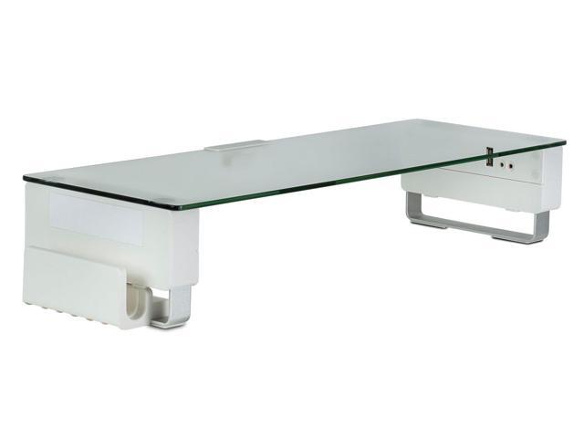 Mount-It! Computer Monitor Stand with USB Desktop Riser Fits 24-32 Inch Screens 66 LB Capacity