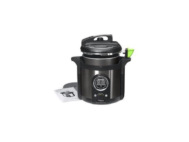 Presto Precise 1005W 6-Qt Multi-use Pressure Cooker Plus Black Stainless Steel