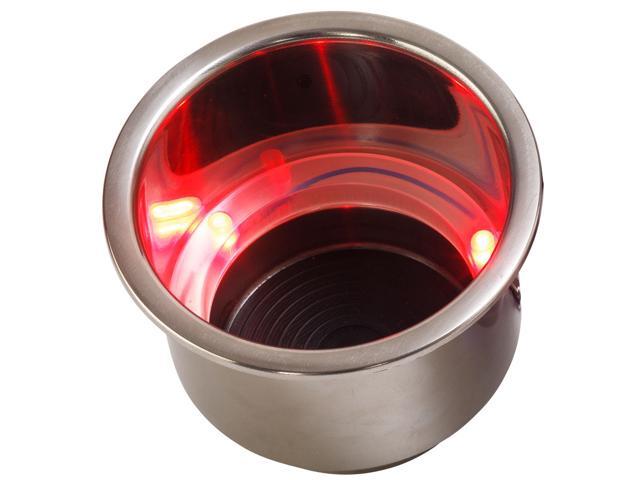 Sea-Dog LED Flush Mount Combo Drink Holder w/Drain Fitting - Red LED
