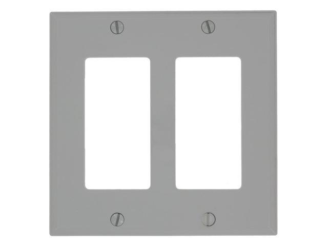 Leviton 80409-NGY Gray Nylon Two Gang Decora Wall Plate