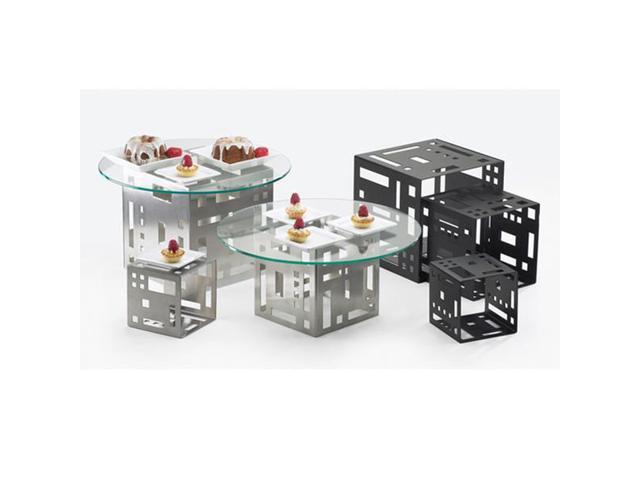 9W x 9D x 9H Squared Cube Risers Large Stainless Steel 1 Ct