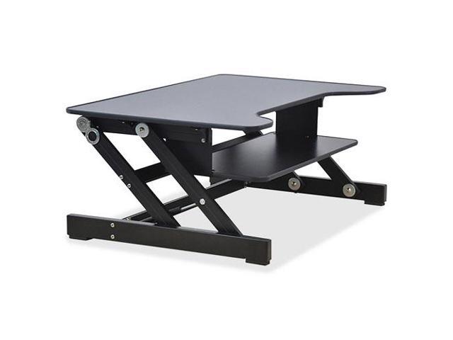 Lorell LLR81974 Adjustable Desk/Monitor Riser, 16' Height x 32' Width x 21.5' Depth, 50 lb Load Capacity - Black