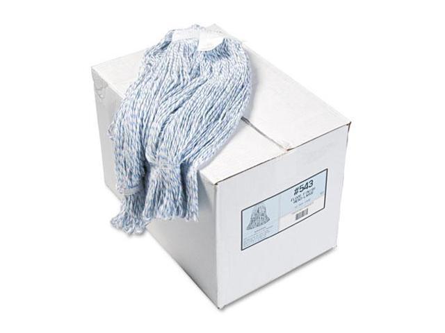 Mop Head Floor Finish Narrow Rayon/Polyester Large White/Blue 12/Carton