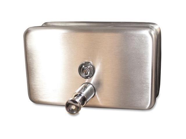 Genuine Joe Liquid Soap Dispenser Horizontal 40oz Cap Stainless Steel 85146