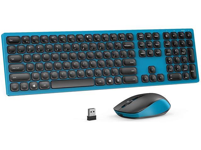 Rechargeable Wireless Keyboard Mouse Combo Seenda Ultra Quiet Full Size Keyboard Mouse Set with Long Battery Life 3 Adjustable DPI for Windows