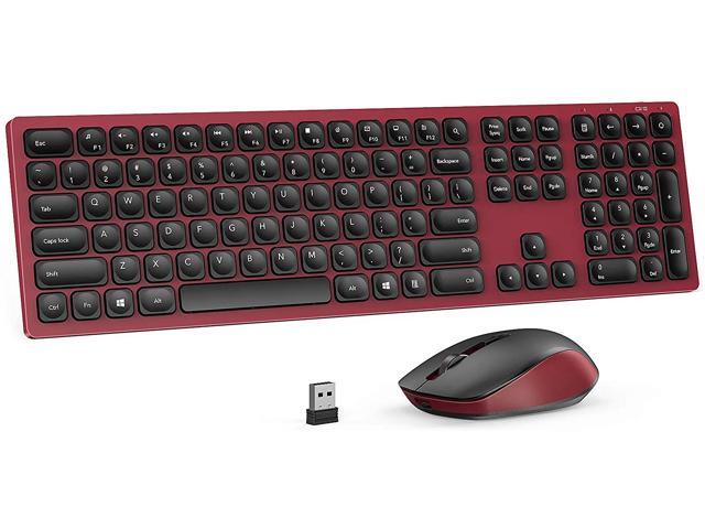 Wireless Keyboard and Mouse Combo Seenda Ultra Quiet Full Size Rechargeable Keyboard Mouse Set with Long Battery Life 3 Adjustable DPI for