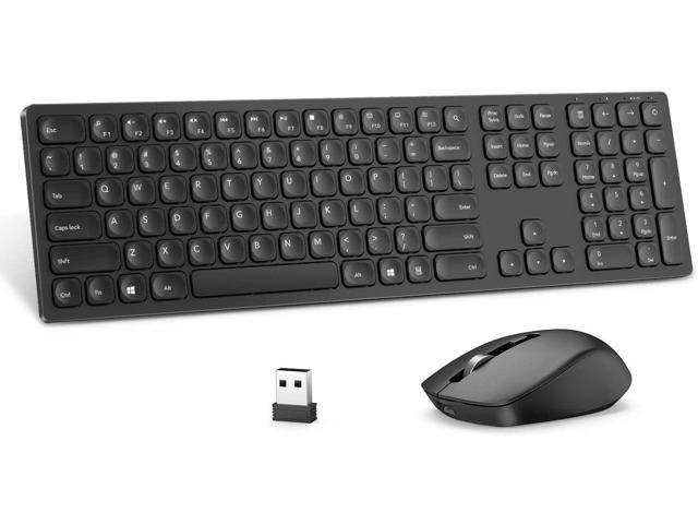 Rechargeable Wireless Keyboard and Mouse Combo Seenda Ultra Quiet Slim Full Size Keyboard Mouse Set with Long Battery Life 3 Adjustable DPI for