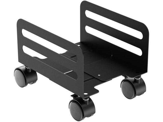 Adjustable PC Tower Stand Heavy Duty Desktop Computer Tower Floor Stand CPU Steel Rolling Cart Mobile PC Tower Stand Holder with Locking and Caster