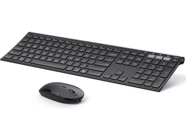 Multi-Device Bluetooth Keyboard and Mouse Jelly Comb Rechargeable Dual-Mode(Bluetooth 40 + USB) Wireless Keyboard and Mouse Combo for Windows 8 or
