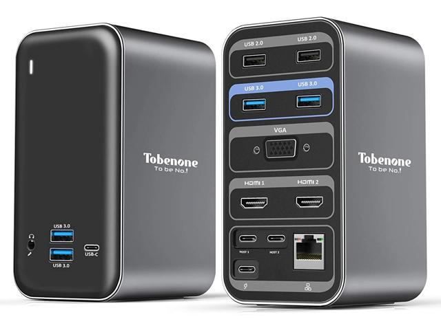 USB C Docking Station Dual Monitor for MacBook Pro 13 in 1 Triple Display USB-C Hub for MacBook Pro Dock MacBook Air with Two 4K HDMI Ports VGA USB