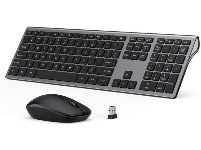 Wireless Keyboard and Mouse Combo - LEKVEY Slim Keyboard Mice 24GHz 109 Keys Full Size Wireless Keyboard Mouse Set with Number Pad Silent