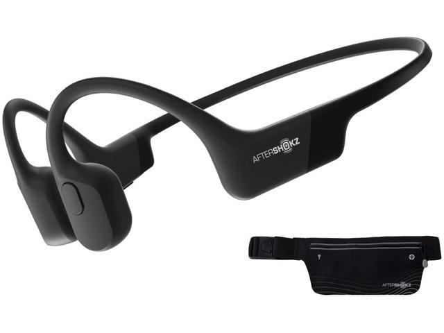 AfterShokz Aeropex - Open-Ear Bluetooth Bone Conduction Sport Headphones - Sweat Resistant Wireless Earphones for Workouts and Running - Built-in