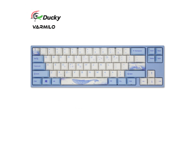 Ducky X Varmilo MIYA Pro Ergonomic Design Cool Exterior 68 Keys Type-C Cable Detachable Mechanical Gaming Keyboard For Office And Game- Sea Melody