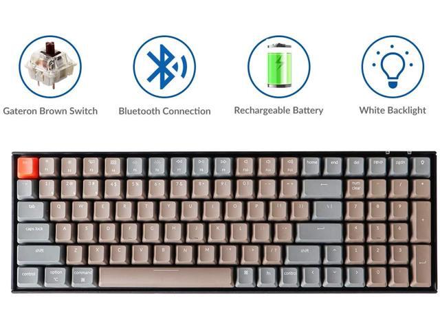 Keychron K4 Mechanical Keyboard Wireless Mechanical Keyboard with White Backlight/Gateron Switch/Wired USB C / 96% Layout Bluetooth Gaming