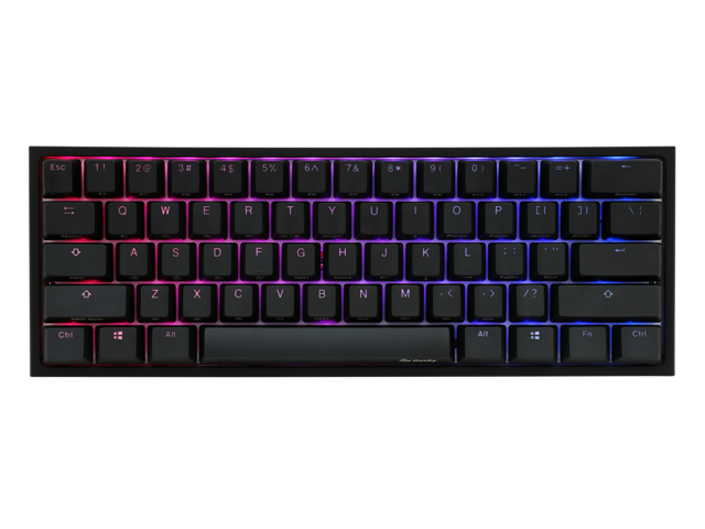 Ducky One 2 Mini RGB LED 60% Double Shot PBT Gaming Mechanical Keyboard - Cherry MX Black Switches