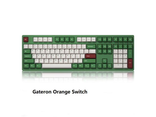 Ducky 3108DS Matcha Red Bean Full-standard Gaming Mechanical Keyboard 108 Keys Double Shot Dye Sub PBT Keycaps NKRO Detachable USB Type-C-Gateron