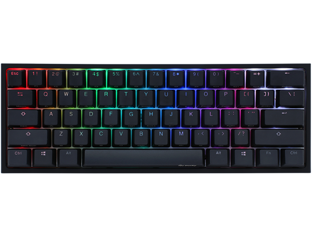 Ducky One 2 SF RGB LED 65% Double Shot PBT Gaming Mechanical Keyboard - Cherry MX Silent Red