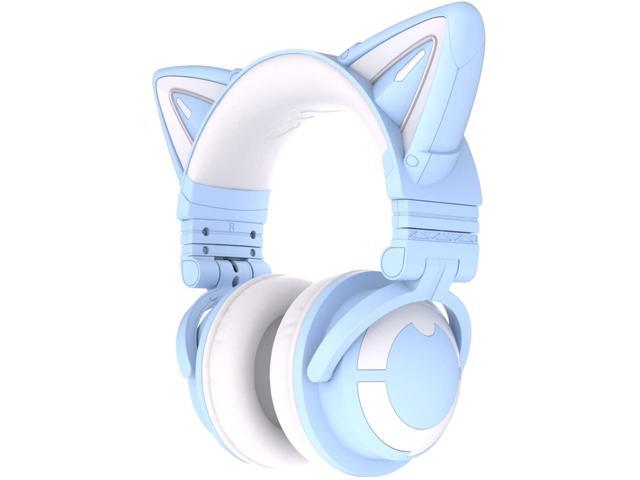 YOWU Cat Ear Headphone 3G Wireless Bluetooth 50 Foldable Gaming Headset with 71 Surround Sound40mm Drivers Built-in Mic & Customizable Lighting