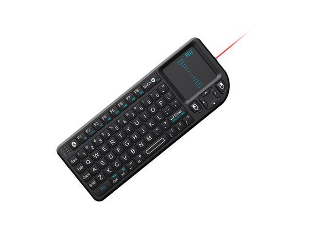 Rii Mini Wireless Bluetooth Keyboard Touchpad with Laser Pointer for Smartphone and Tablet - Black (mini X1 BT)