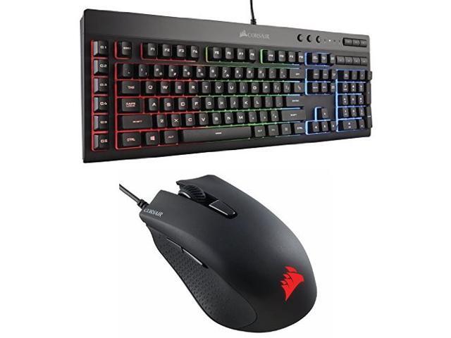 Corsair Gaming K55 RGB Keyboard Backlit RGB LED with Corsair CH-9301011-NA Gaming Harpoon RGB Gaming Mouse Backlit RGB LED 6000 DPI Optical