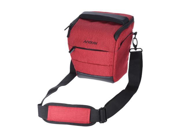 Andoer Portable DSLR Camera Shoulder Bag Sleek Polyester Camera Case for 1 Camera 1 Lens and Small Accessories for Canon Nikon Sony Fujifilm