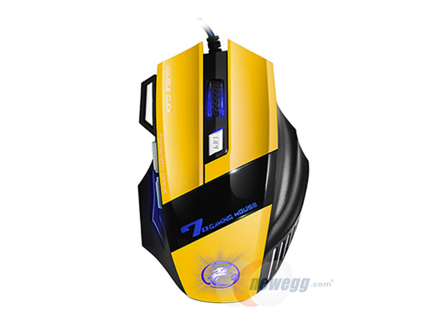 iMICE X7 Double Click 7 Buttons USB Wired Optical Computer Game Mouse Respiratory LED Backlight Gaming Mice-Yellow