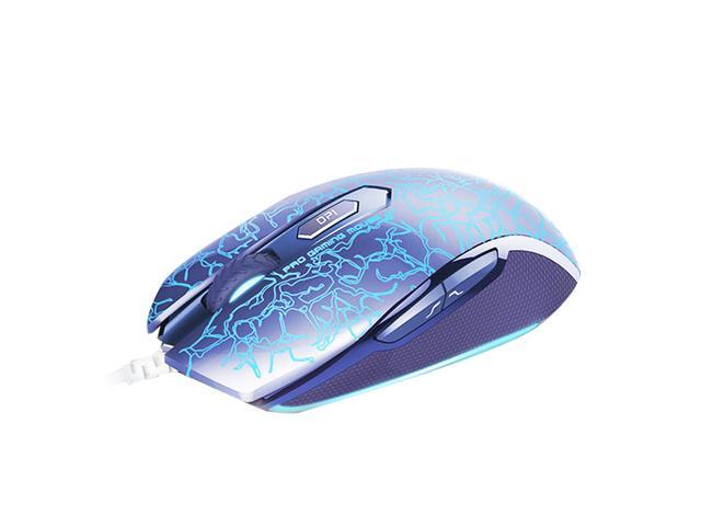 Rapoo V210 Gaming Mice Ergonomic Design 7 Programmable Buttons Crack Pattern Breathing Backlit Light Wired 3000DPI Mouse For Office And