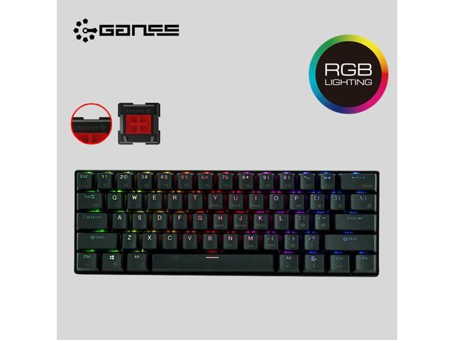 GANSS ALT61 N-Key Rollover 60% Mini and Portable Bluetooth Wireless and Wired Modes Cool Exterior RGB USB Wired 61 Keys Gaming Keyboard Cherry