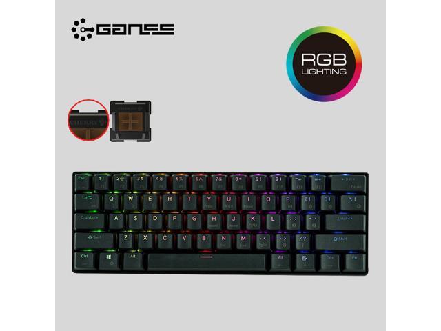 GANSS ALT61 N-Key Rollover 60% Mini and Portable Bluetooth Wireless and Wired Modes Cool Exterior RGB USB Wired 61 Keys Gaming Keyboard Cherry