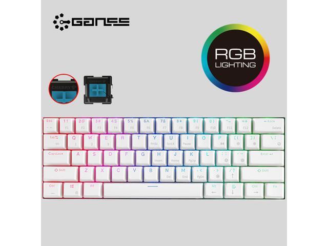 GANSS ALT61 N-Key Rollover 60% Mini and Portable Bluetooth Wireless and Wired Modes Cool Exterior RGB USB Wired 61 Keys Gaming Keyboard Cherry