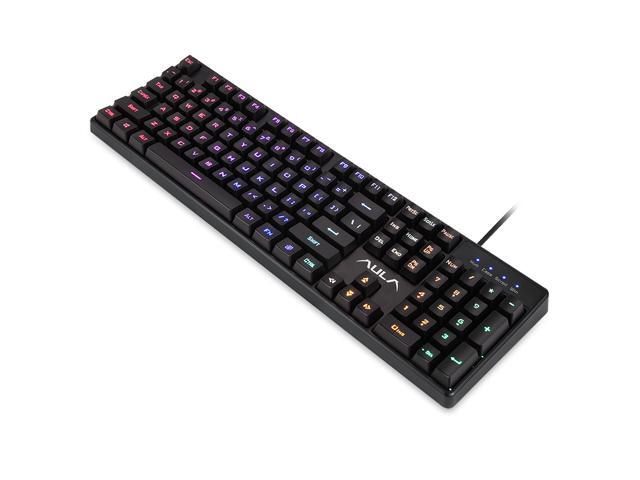 AULA F2000 Ergonomic Design 26 Anti-ghosting Keys Cool Exterior Waterproof USB Wired Mechanical Feeling Gaming Keyboard Mix-colored Backlit