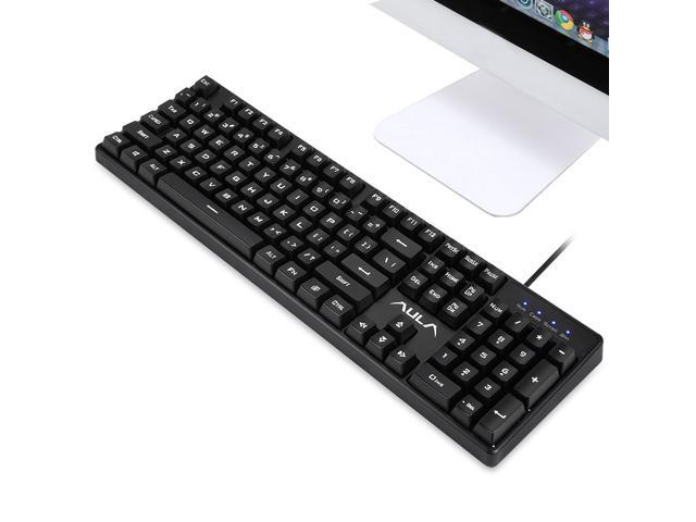 AULA F2000 Ergonomic Design 26 Anti-ghosting Keys Cool Exterior Waterproof USB Wired Mechanical Feeling Gaming Keyboard White Light Backlit