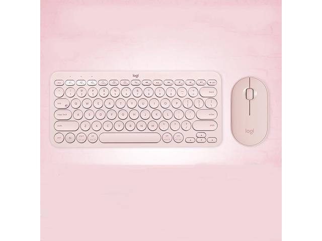 pink logitech keyboard and mouse