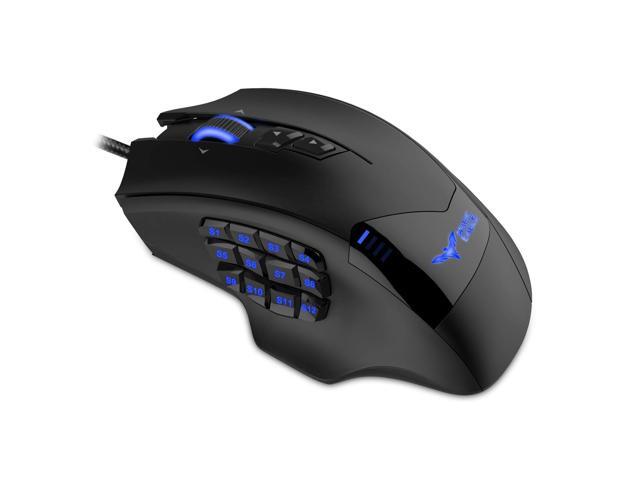 Havit Gaming Mouse 16400 DPI Computer Mouses for Laptop Laser MMO RGB Ergonomic Wired USB Mice RGB with 19 Programmable Buttons Optical Sensor