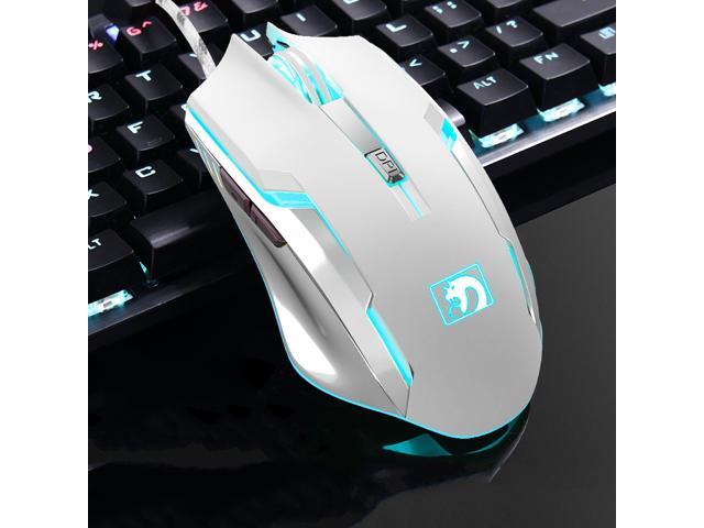XinMeng XM-M398 7D 2000DPI Mamba New Gen 6 Buttons Wired USB Optical Professional Gaming Mouse Breathing Light-White