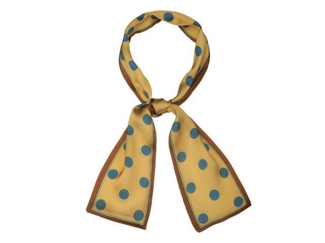 50s Ribbon Skinny Scarf Lovely Polka Dots Pattern for Bags Hair Band Neck Wraps Brown Big Dots 1 Pcs