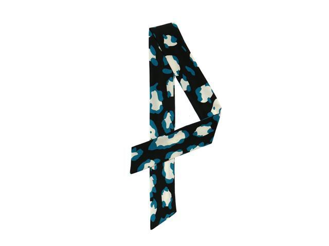 Skinny Scarf Womens Thin Long Neckscarf Fashion Leopard Print Hairband Waistband Bag Handle Accessory Blue 1 Pcs