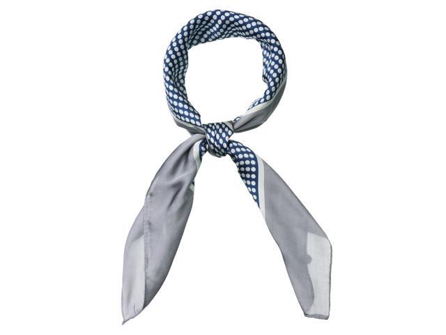 70cm Polka Dot Square Scarf Neck Scarves Kerchief Neckerchief Headband for Women Gray