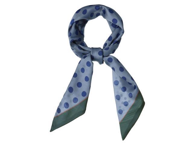 Women Polka Dot Skinny Scarf Neck Scarves Double Sided Print Neckerchief Hairband Blue
