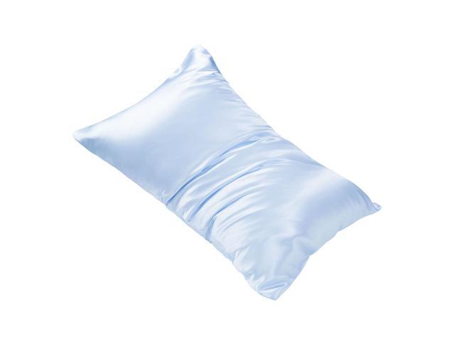 PiccoCasa Silk Pillowcase King Size Both Side 400 Thread Count 19 Momme Light Blue Silk Pillow Cases for Hair and Skin 1pc 20'x36'