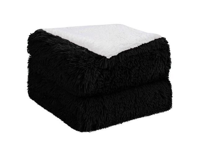 Shaggy Faux Fur Blanket - Soft Warm Reversible Solid Sherpa Throw Blanket for Sofa Couch and Bed - Luxury Plush Fluffy Fleece Blankets As Gifts