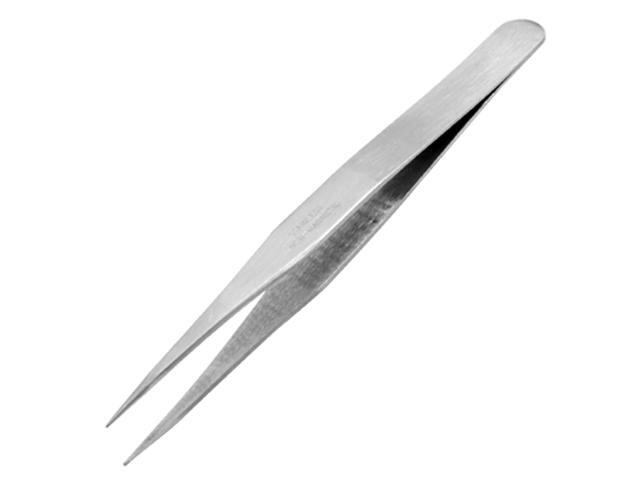 12CM Length Silver Tone Metal Straight Pointy Tweezers TH-10