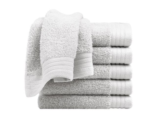 Set of 6 Luxury Hand Towels 13 x 29 Inch 100% Long-staple Cotton Soft Absorbent Drying Towels Hotel Spa Quality Face Towel Gray