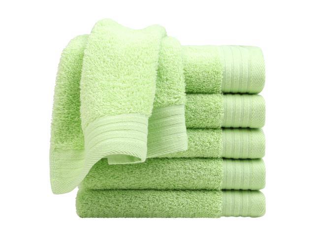 Set of 6 Luxury Hand Towels 13 x 29 Inch 100% Long-staple Cotton Soft Absorbent Drying Towels Hotel Spa Quality Face Towel Green
