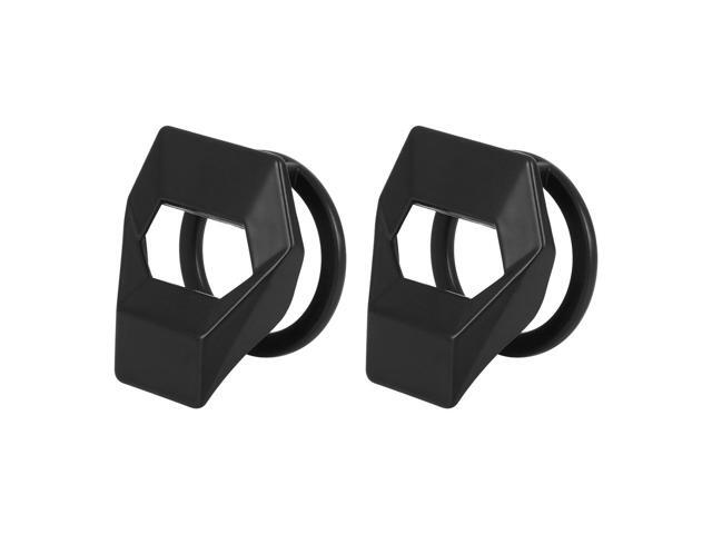 2 Pcs Black Universal Engine Button Knob Push Button Switch Cover Hollow Protective Cover
